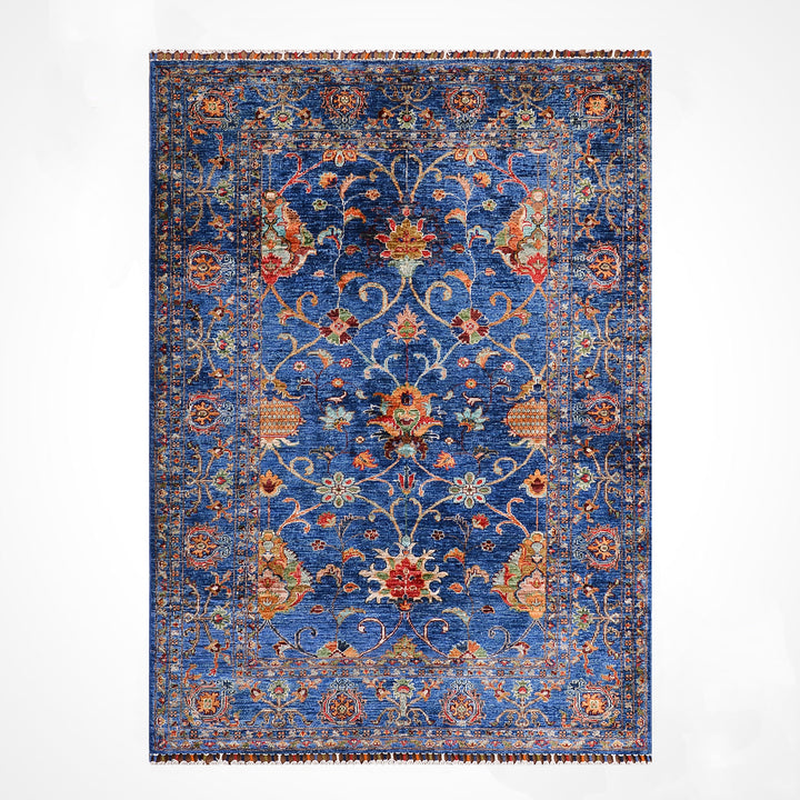 Sultani Binbirgece Orijinal El Dokuması Lacivert Kök Boya Yün Halı 125x182 2.28 Metrekare - 4x6 ft