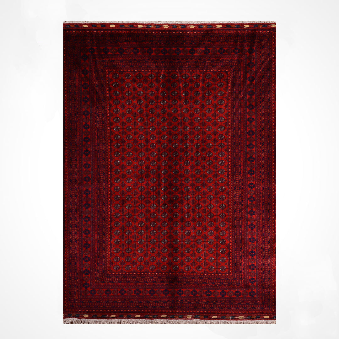 Afgan Halısı Bilcik Buhara Orijinal El Dokuması Kök Boya Yün 197x290 5.71 Metrekare - 7x10 ft