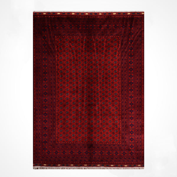 Afgan Halısı Bilcik Buhara Orijinal El Dokuması Kök Boya Yün 197x290 5.71 Metrekare - 7x10 ft