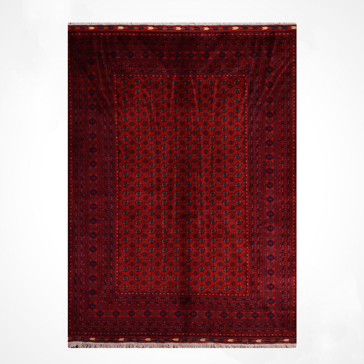 Afgan Halısı Bilcik Buhara Orijinal El Dokuması Kök Boya Yün 197x290 5.71 Metrekare - 7x10 ft