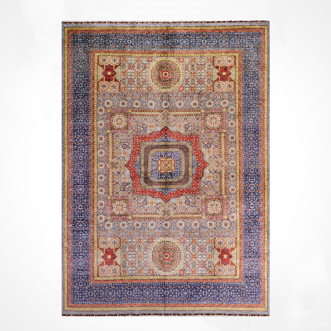 Memlük Orijinal El Dokuması Multi Kök Boya Yün Halı 207x282 5.84 Metrekare - 7x10 ft