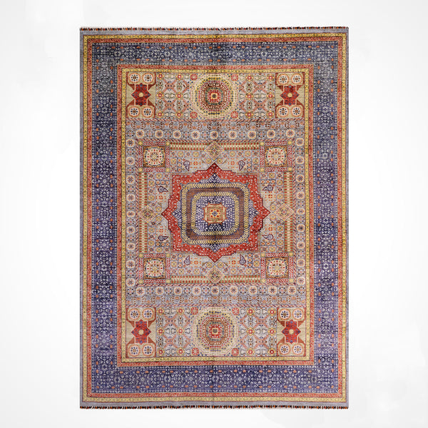 Memlük Orijinal El Dokuması Multi Kök Boya Yün Halı 207x282 5.84 Metrekare - 7x10 ft