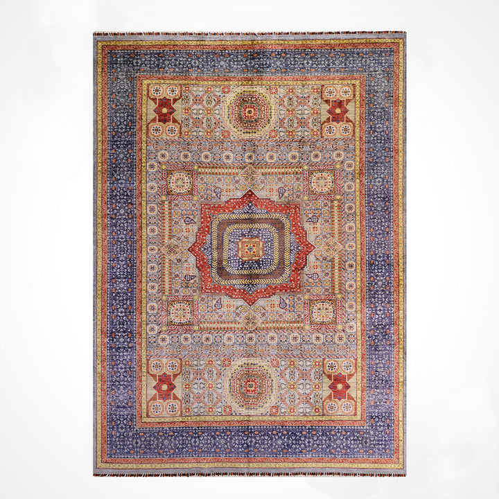 Memlük Orijinal El Dokuması Multi Kök Boya Yün Halı 207x282 5.84 Metrekare - 7x10 ft