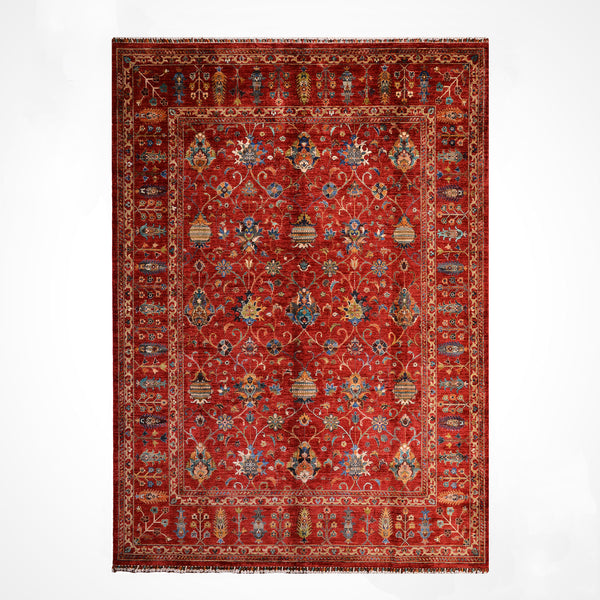 Sultani Binbirgece Orijinal El Dokuması Kırmızı Kök Boya Yün Halı 253x307 7.77 Metrekare - 8x10 ft