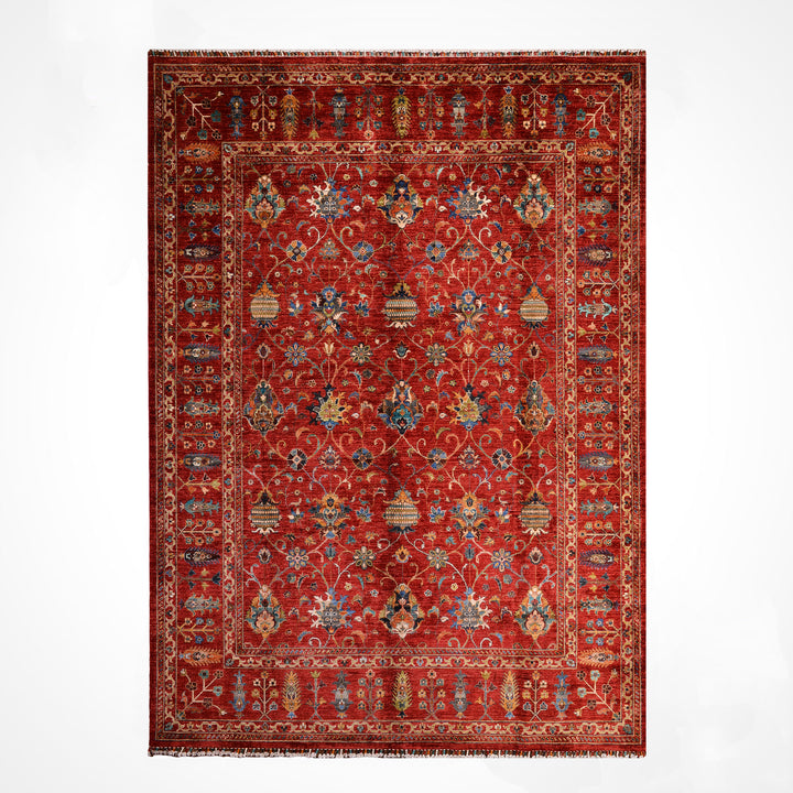 Sultani Binbirgece Orijinal El Dokuması Kırmızı Kök Boya Yün Halı 253x307 7.77 Metrekare - 8x10 ft