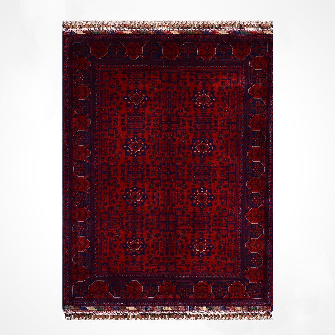 Afgan Halısı Bilcik Orijinal El Dokuması Kök Boya Yün 0.98x147 1.44 Metrekare - 3x5 ft