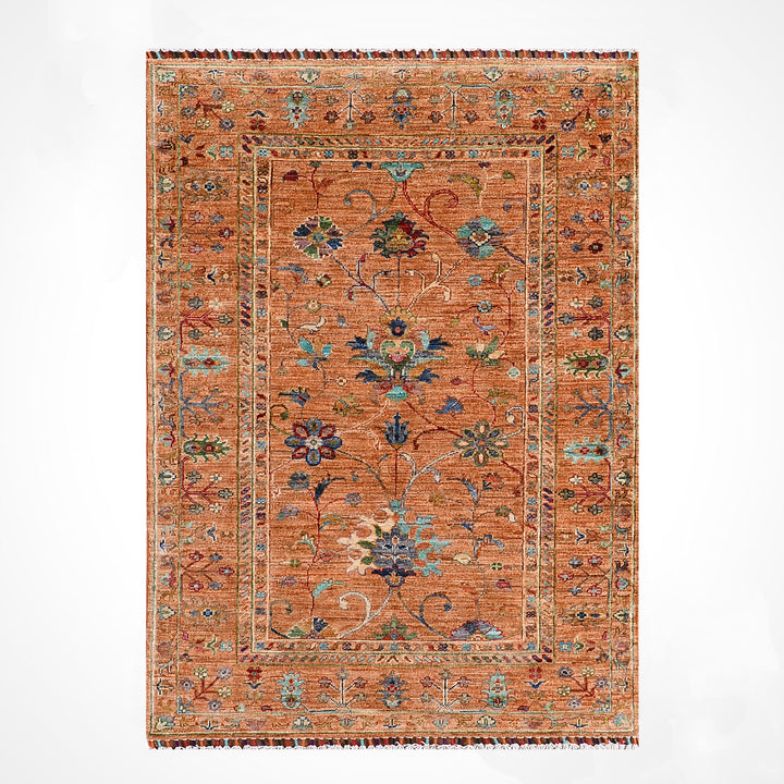Sultani Binbirgece Orijinal El Dokuması Turuncu Kök Boya Yün Halı 101x152 1.54 Metrekare - 3x5 ft