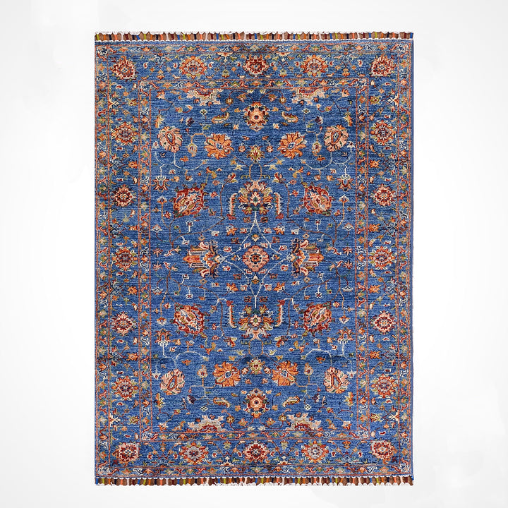 Sultani Binbirgece Orijinal El Dokuması Mavi Kök Boya Yün Halı 0.98x150 1.47 Metrekare - 3x5 ft