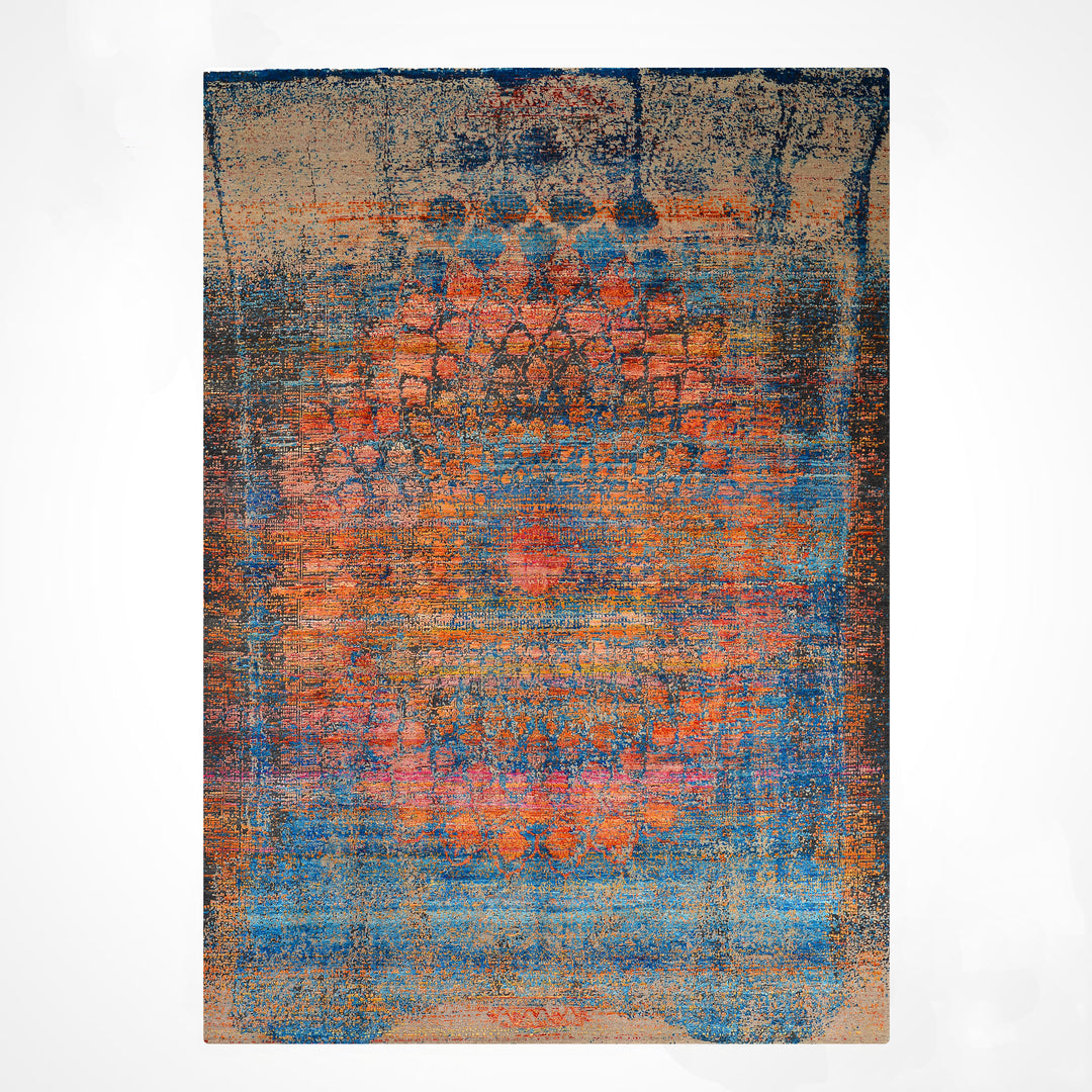 Oxidised Orijinal El Dokuması Multi Yün İpek Halı 244x304 7.42 Metrekare - 8x10 ft