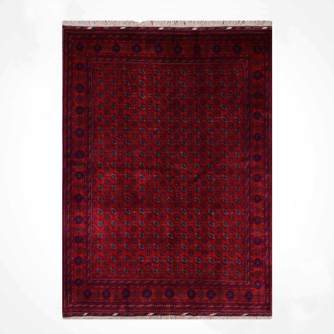 Afgan Halısı Bilcik Buhara Orijinal El Dokuması Kök Boya Yün 175x232 4.06 Metrekare - 5x7 ft