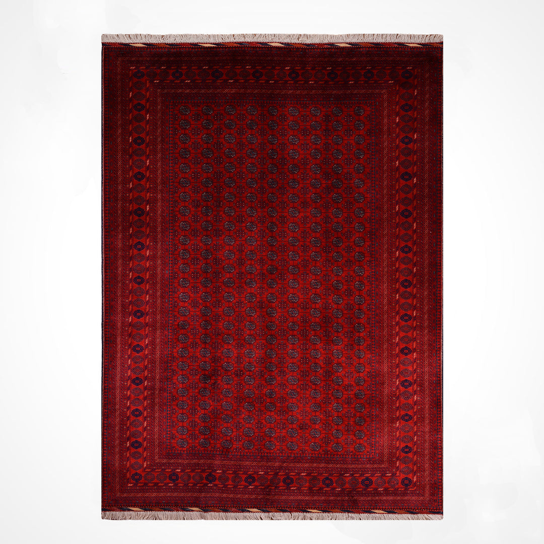 Afgan Halısı Bilcik Buhara Orijinal El Dokuması Kök Boya Yün 196x293 5.74 Metrekare - 7x10 ft