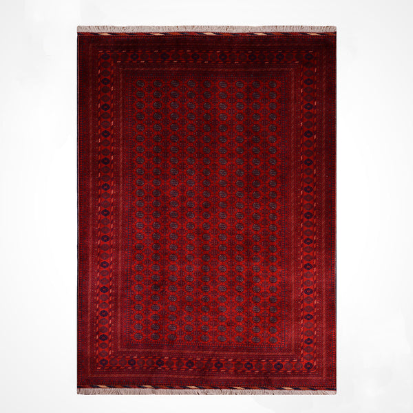 Afgan Halısı Bilcik Buhara Orijinal El Dokuması Kök Boya Yün 196x293 5.74 Metrekare - 7x10 ft