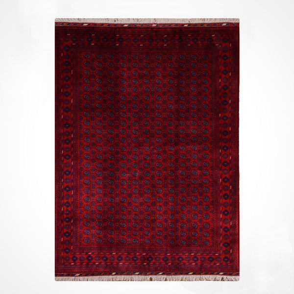 Afgan Halısı Bilcik Buhara Orijinal El Dokuması Kök Boya Yün 168x231 3.88 Metrekare - 5x7 ft