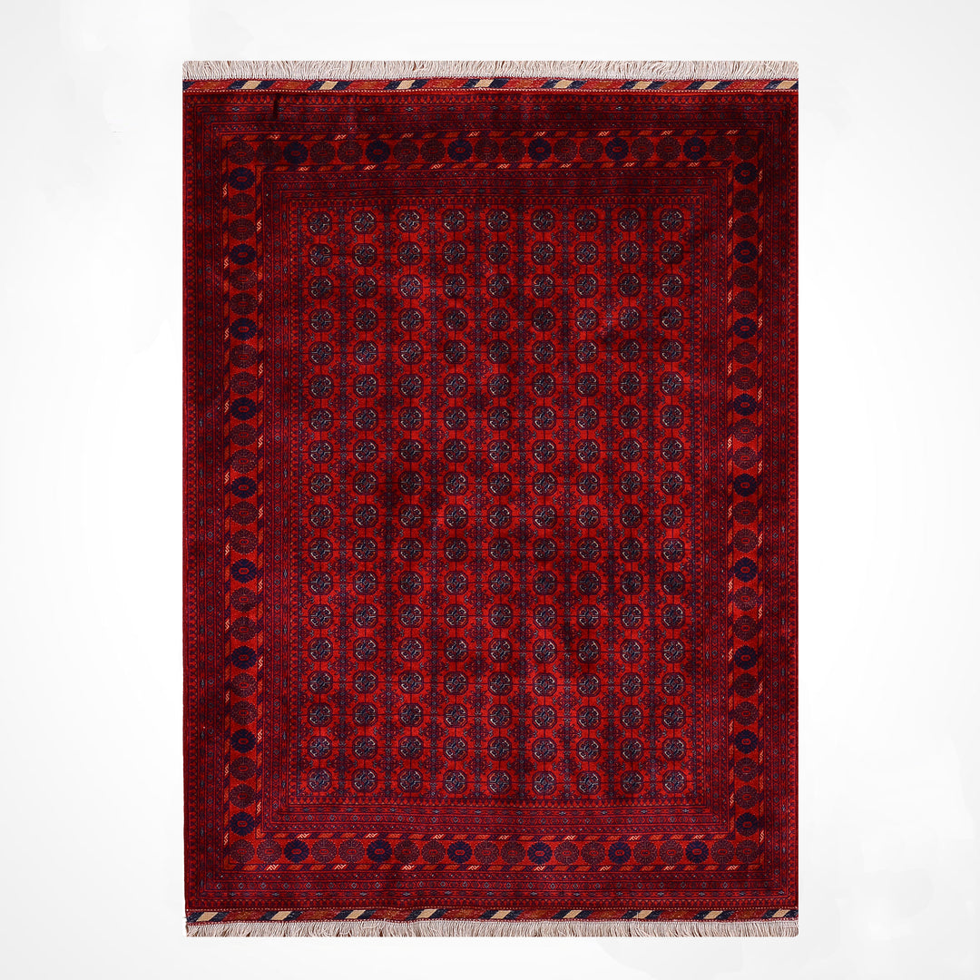 Afgan Halısı Bilcik Buhara Orijinal El Dokuması Kök Boya Yün 151x199 3 Metrekare - 5x7 ft
