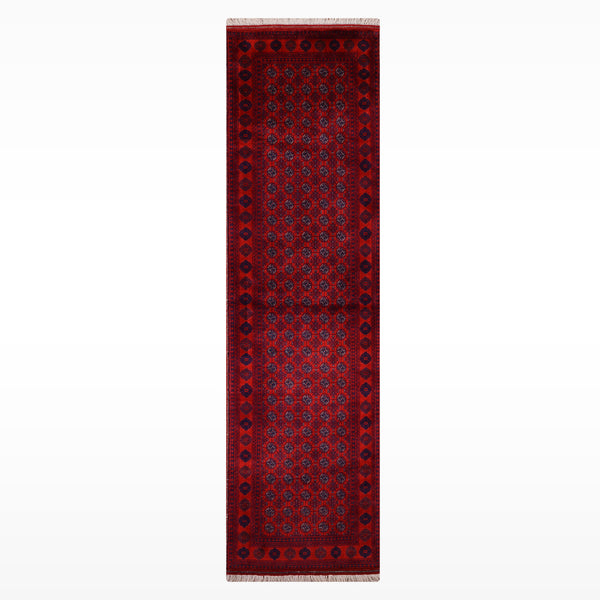 Afgan Halısı Yolluk Bilcik Buhara Orijinal El Dokuması Kök Boya Yün 0.80x291 2.33 Metrekare - 3x10 ft