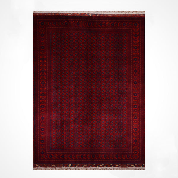 Afgan Halısı Bilcik Buhara Orijinal El Dokuması Kök Boya Yün 252x349 8.79 Metrekare - 8x12 ft