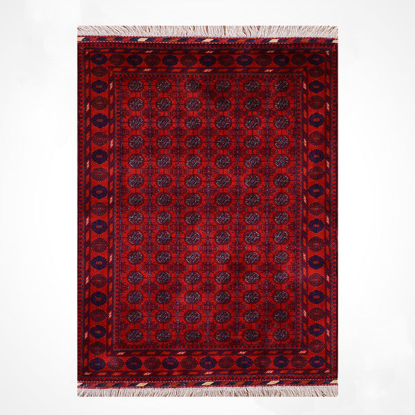 Afgan Halısı Bilcik Buhara Orijinal El Dokuması Kök Boya Yün 0.98x144 1.41 Metrekare - 3x5 ft