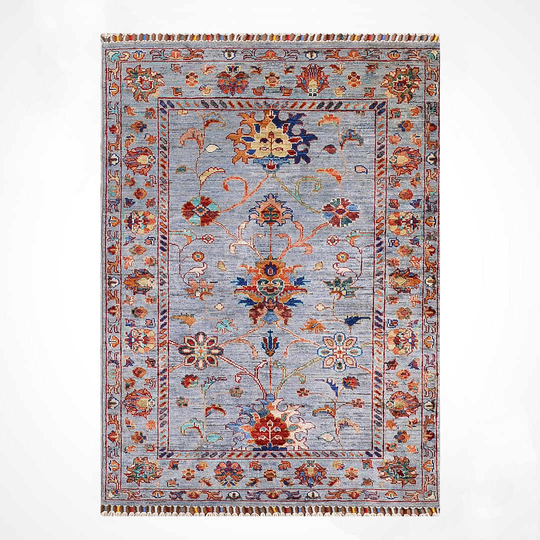 Sultani Binbirgece Orijinal El Dokuması Gri Kök Boya Yün Halı 0.92x139 1.28 Metrekare - 3x4 ft