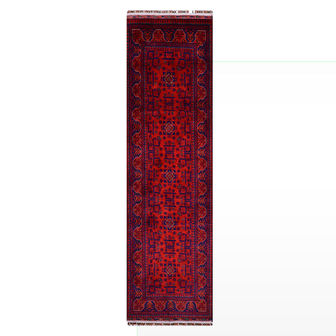 Afgan Halısı Hamyap Yolluk Orijinal El Dokuması Kök Boya Yün 0.76x285 2.17 Metrekare - 3x10 ft