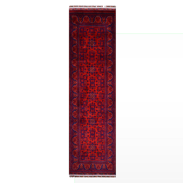 Afgan Halısı Hamyap Yolluk Orijinal El Dokuması Kök Boya Yün 0.76x285 2.17 Metrekare - 3x10 ft