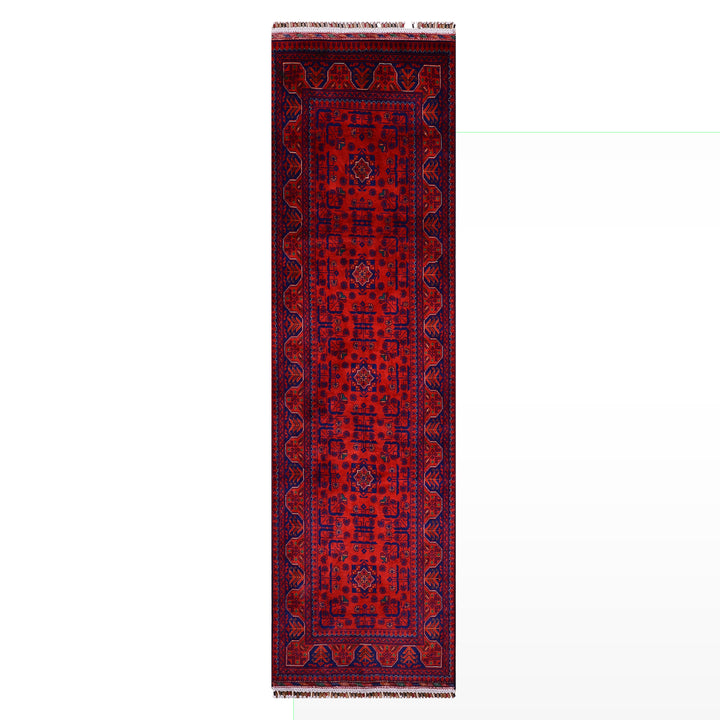 Afgan Halısı Hamyap Yolluk Orijinal El Dokuması Kök Boya Yün 0.76x285 2.17 Metrekare - 3x10 ft