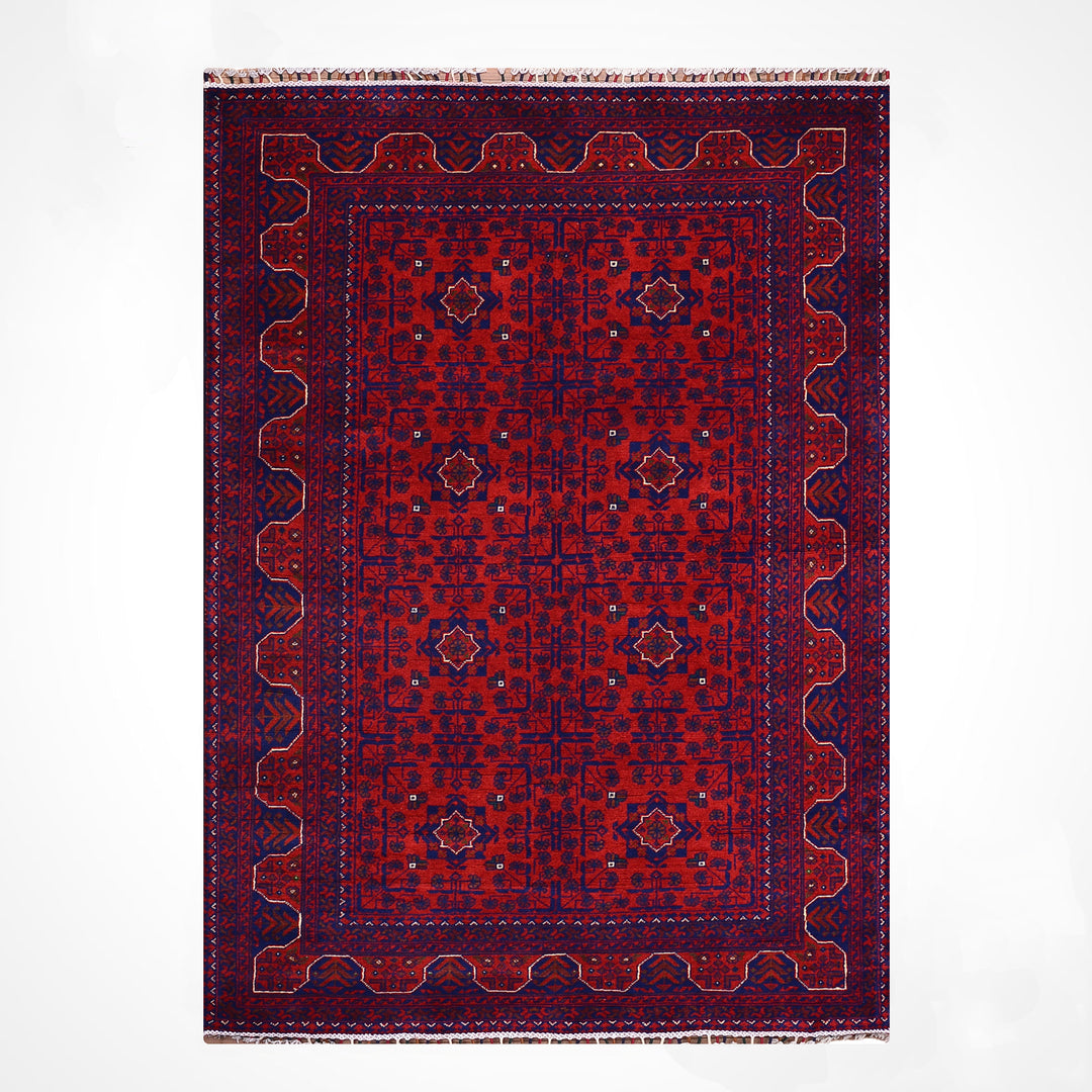 Afgan Halısı Hamyap Orijinal El Dokuması Kök Boya Yün 124x190 2.36 Metrekare - 4x6 ft