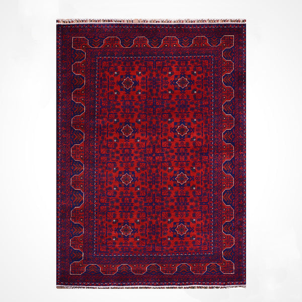 Afgan Halısı Hamyap Orijinal El Dokuması Kök Boya Yün 124x190 2.36 Metrekare - 4x6 ft