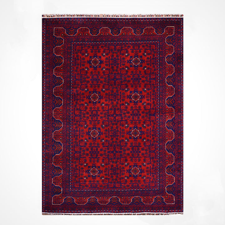 Afgan Halısı Hamyap Orijinal El Dokuması Kök Boya Yün 124x190 2.36 Metrekare - 4x6 ft