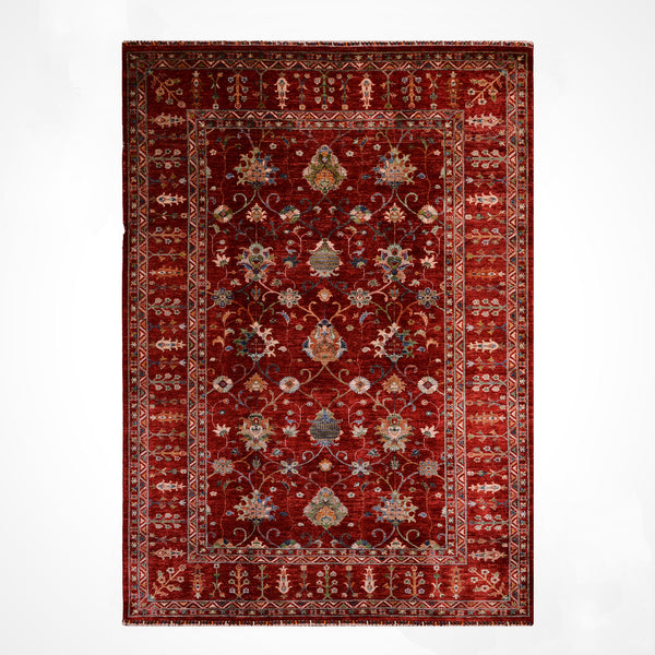 Sultani Binbirgece Orijinal El Dokuması Kırmızı Kök Boya Yün Halı 214x301 6.44 Metrekare - 7x10 ft