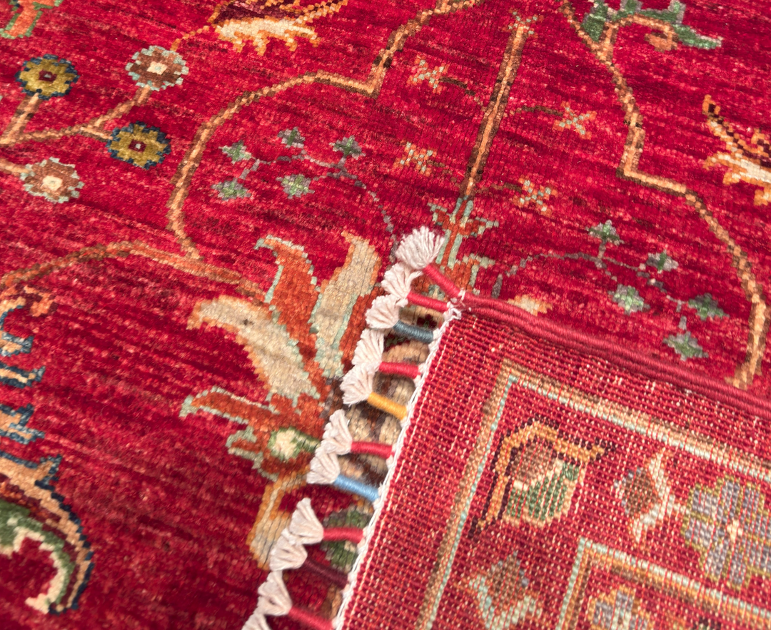 Sultani Binbirgece Original Hand Woven Red Vegetable Dyed Wool Carpet 280x363 10.16 Square Meters - 9x12 ft