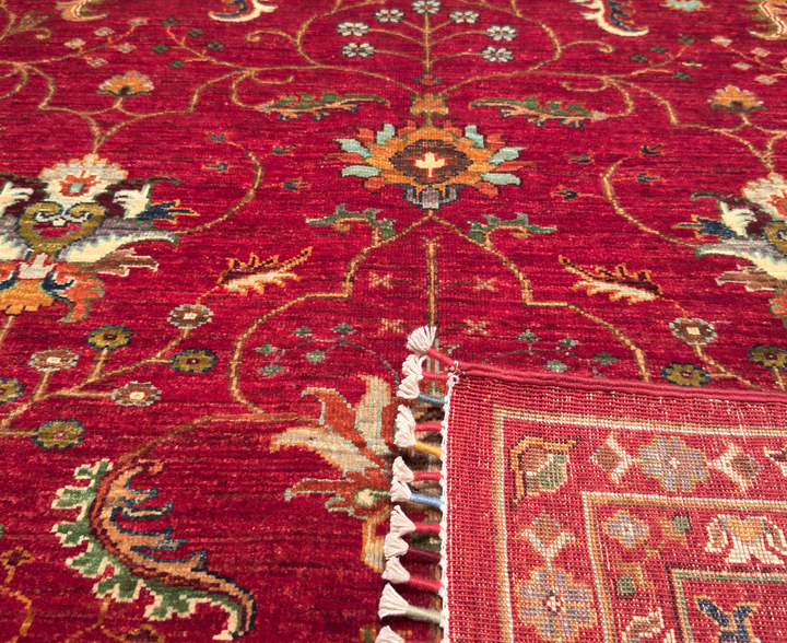 Sultani Binbirgece Original Hand Woven Red Vegetable Dyed Wool Carpet 280x363 10.16 Square Meters - 9x12 ft