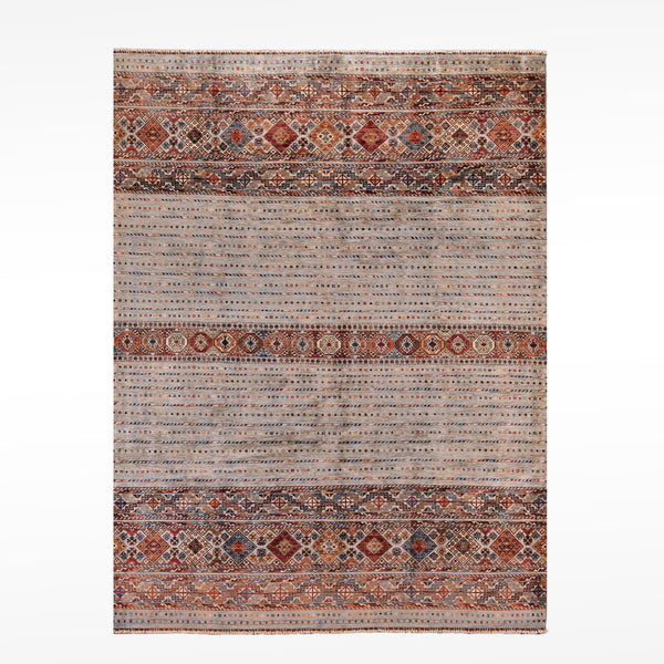 Khorjin Orijinal El Dokuması Gri Kök Boya Yün Halı 304x388 11.80 Metrekare - 10x14 ft