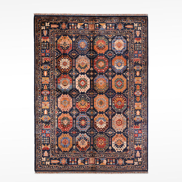 Veziri Orijinal El Dokuması Lacivert Kök Boya Yün Halı 278x365 10.15 Metrekare - 9x12 ft