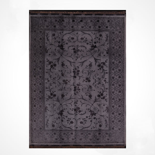 Privat Orijinal El Dokuması Siyah Yün İpek Halı 214x305 6.53 Metrekare - 7x10 ft