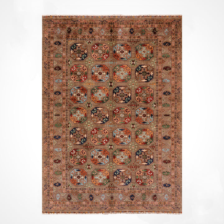 Veziri Original Hand Woven Beige Vegetable Dyed Wool Carpet 203x300 6.09 Square Meters - 7x10 ft