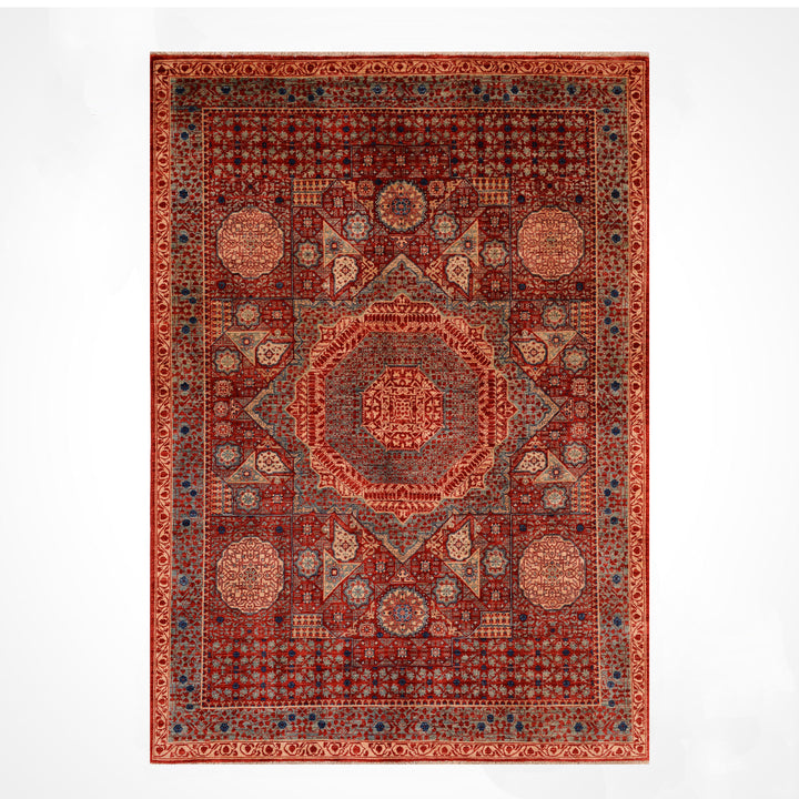 Mamluk Original Hand Woven Multi Vegetable Dyed Wool Carpet 176x281 4.95 Square Meters - 6x9 ft