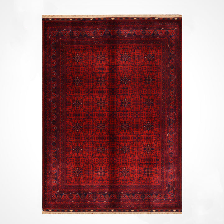 سجادة أفغانية بيلسيك أصلية منسوجة يدويًا من الصوف المصبوغ بالجذور 197 × 292 5.75 متر مربع - 7 × 10 قدم