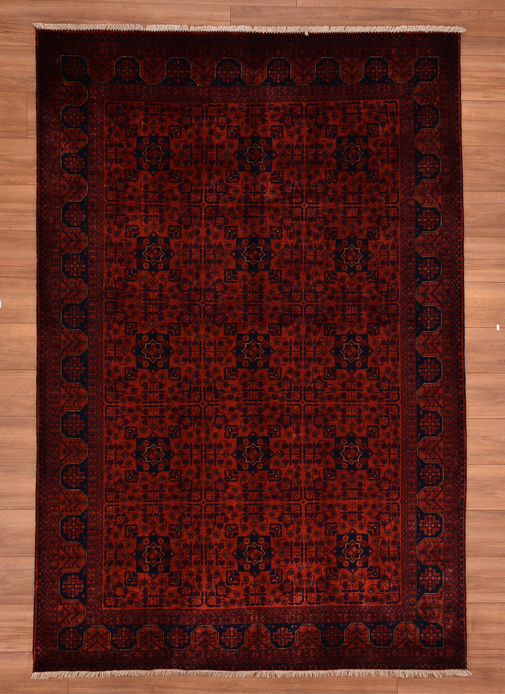 Afghan Carpet Khall Original Hand Woven Vegetable Dyed Wool 181x267 4.83 Square Meters - 6x8 ft