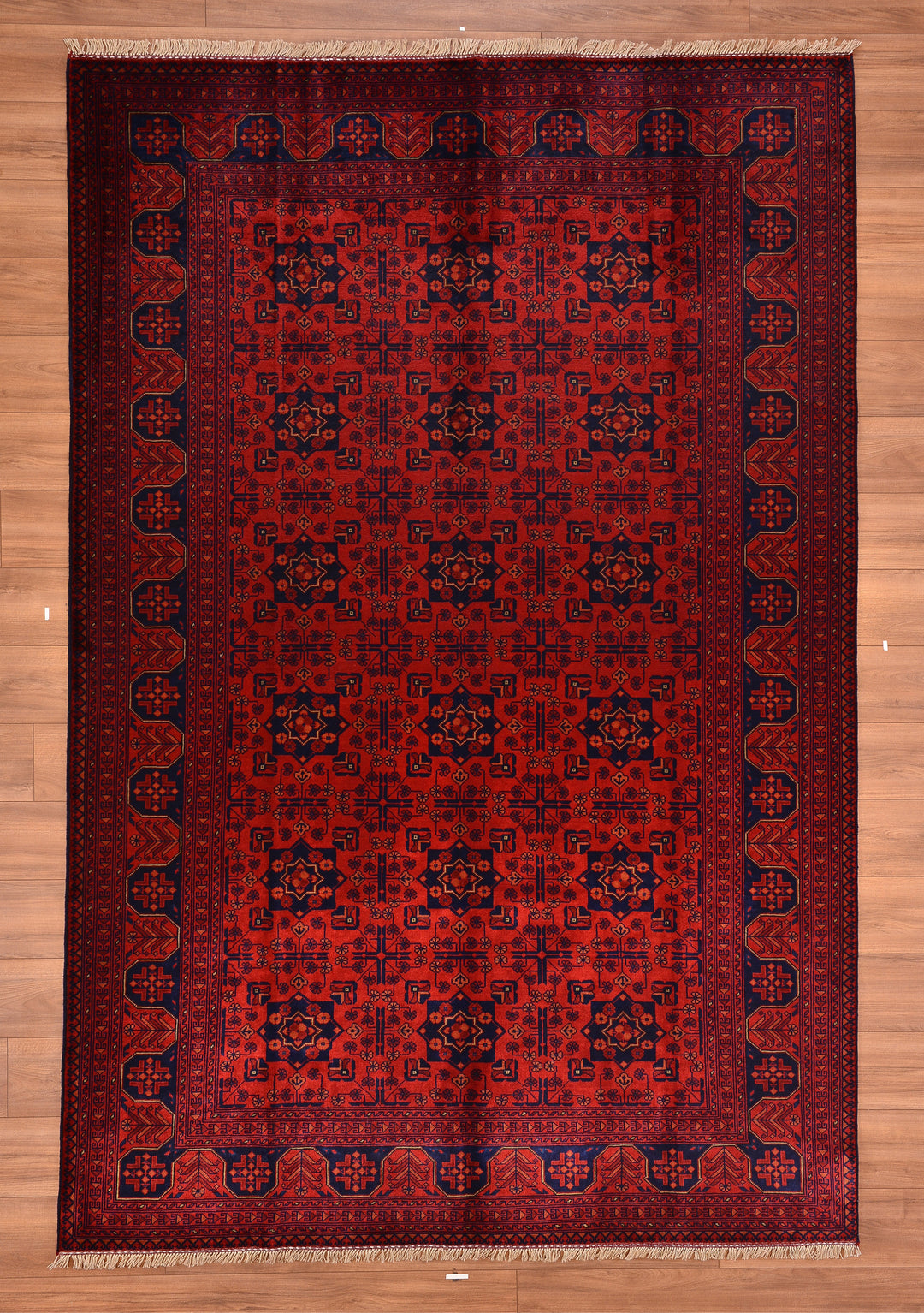 Afghan Carpet Khall Original Hand Woven Vegetable Dyed Wool 199x295 5.87 Square Meters - 6x10 ft