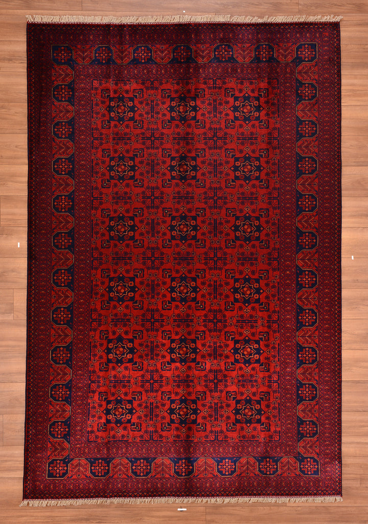 Afghan Carpet Khall Original Hand Woven Vegetable Dyed Wool 199x295 5.87 Square Meters - 6x10 ft