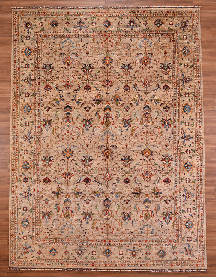 Sultani Binbirgece Original Hand Woven Beige Vegetable Dyed Wool Carpet 301x404 12.16 Square Meters - 10x14 ft