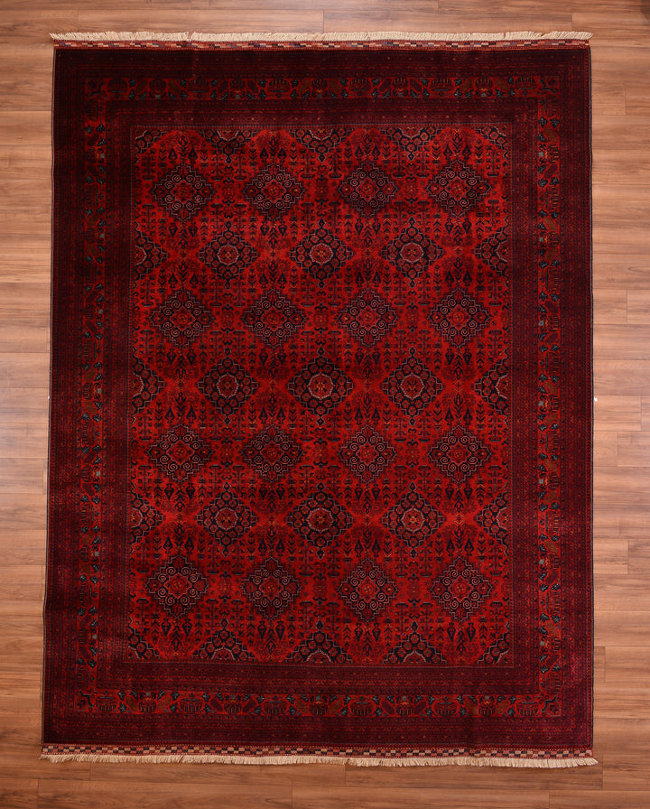 Afghan Carpet Bilcik Original Hand Woven Vegetable Dyed Wool 294x380 11.17 Square Meters - 10x14 ft