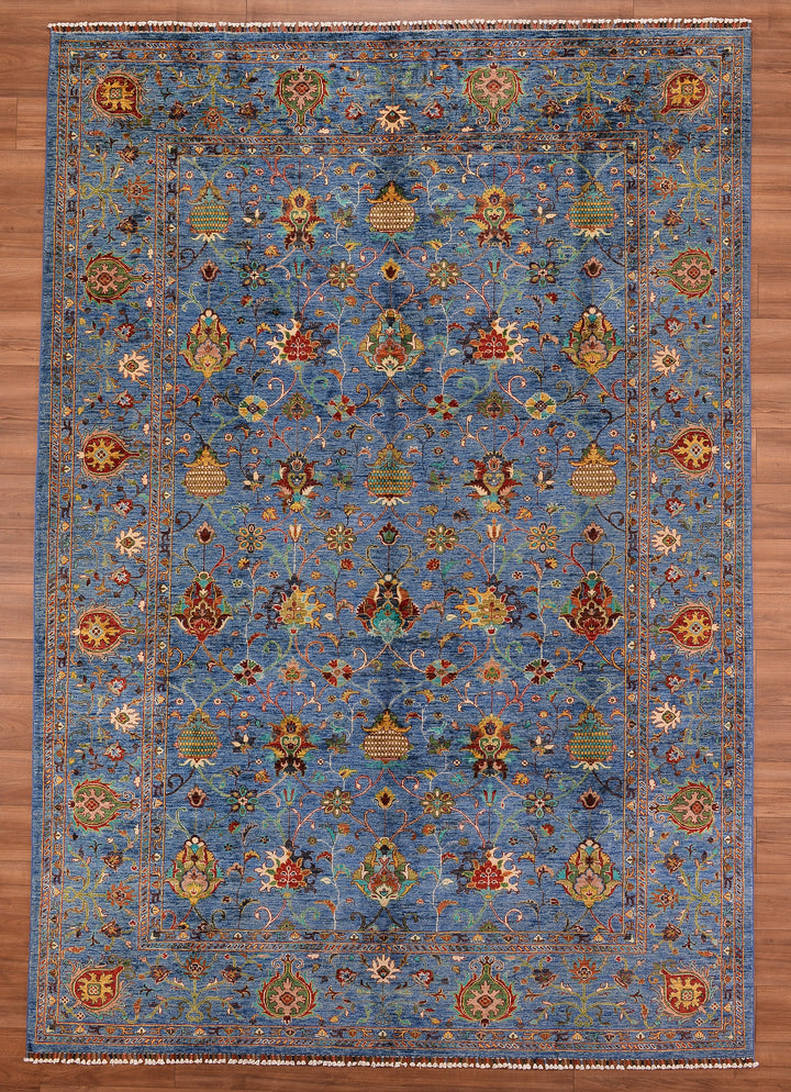 Sultani Binbirgece Original Hand Woven Blue Vegetable Dyed Wool Carpet 252x360 9.07 Square Meters - 9x12 ft