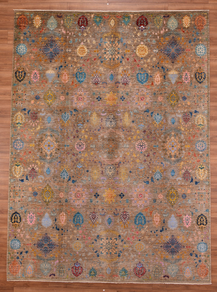 Beige Güllüce Original Vegetable Dyed Hand Woven Wool Carpet 270x366 9.88 Square Meters - 9x12 ft