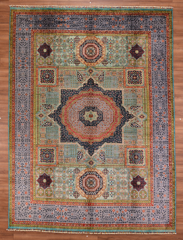 Mamluk Original Hand Woven Multi Vegetable Dyed Wool Carpet 273x368 10.05 Square Meters - 9x12 ft