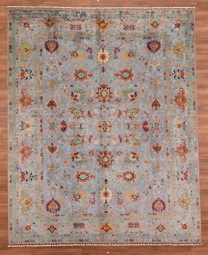 Sultani Binbirgece Original Hand Woven Gray Vegetable Dyed Wool Carpet 244x298 7.27 Square Meters - 8x10 ft