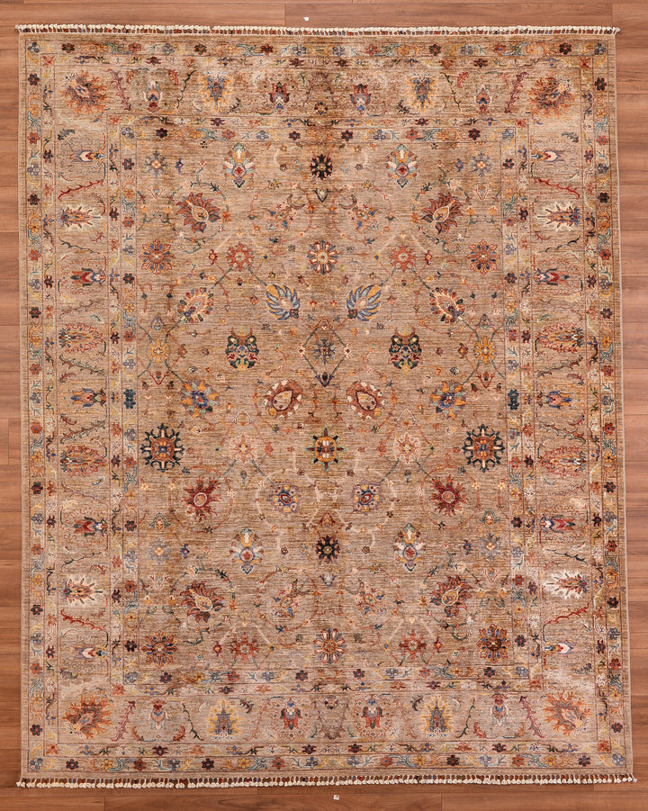 Sultani Binbirgece Original Hand Woven Beige Vegetable Dyed Wool Carpet 250x307 7.68 Square Meters - 8x10 ft