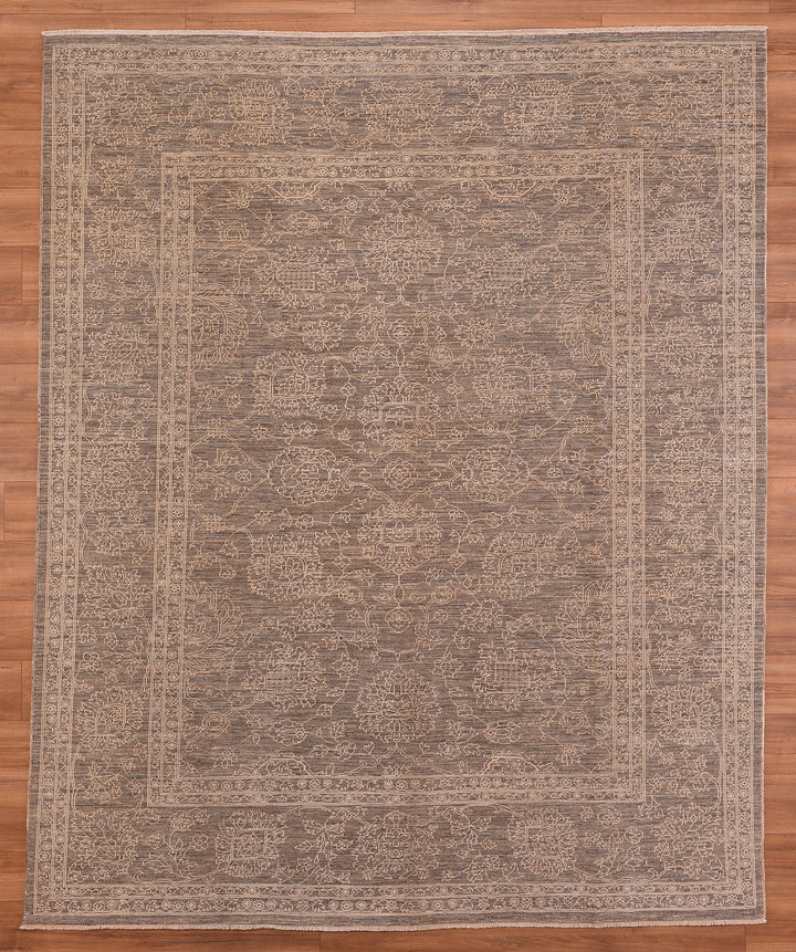 Uşak Original Hand Woven Gray Vegetable Dyed Wool Carpet 239x290 6.93 Square Meters - 8x10 ft