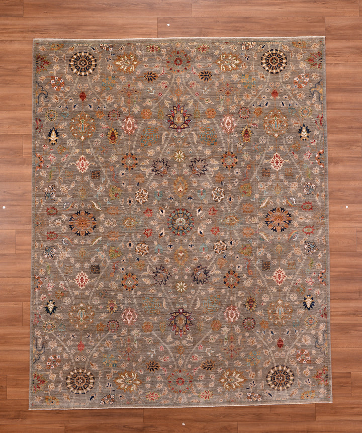 Grey Gulluce Original Vegetable Dyed Hand Woven Wool Carpet 241x297 7.16 Square Meters - 8x10 ft