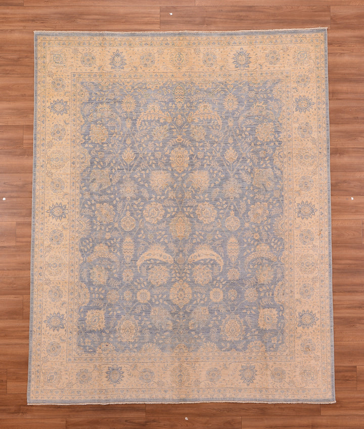 Uşak Original Hand Woven Gray Cream Vegetable Dyed Wool Carpet 237x294 6.97 Square Meters - 8x10 ft